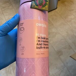 Owala Pink Insulated Water Bottle with Straw wicked